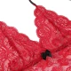 SUBBLIME - Cămașă de noapte din mătase și dantelă, roșu L/XL
