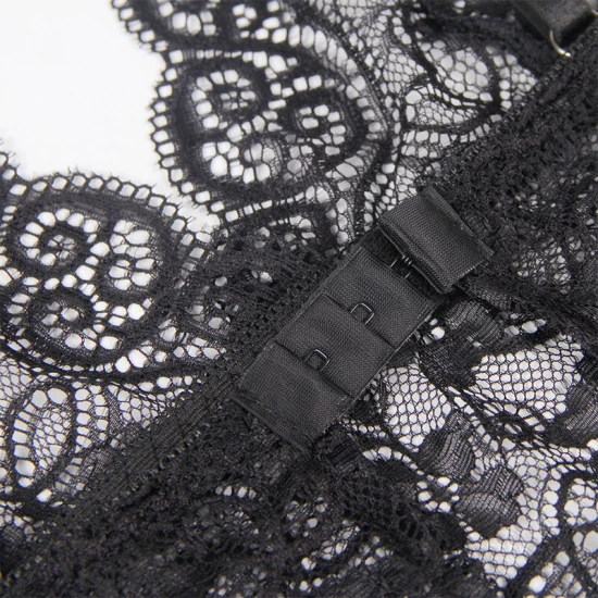 SUBBLIME - Cămașă de noapte din mătase și dantelă, Negru L/XL