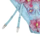 SUBBLIME - Set corset + chiloți cu jartiere, design floral, albastru, L/XL