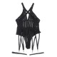 Body cu jartiere Sublime din material negru, L/XL