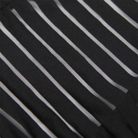 Body cu jartiere Sublime din material negru, L/XL
