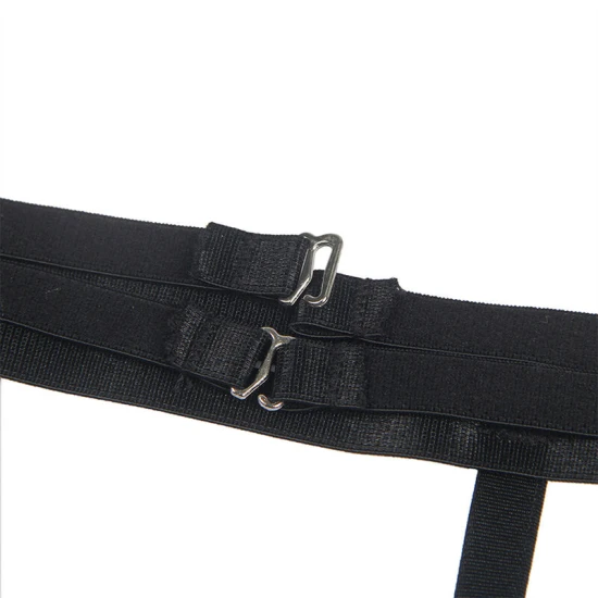 Body cu jartiere Sublime din material negru, L/XL