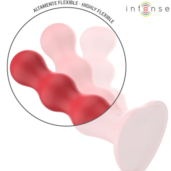 INTENSE - Vibrator cu ventuză, roșu, cu telecomandă