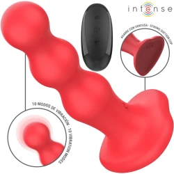 INTENSE - Vibrator cu ventuză, roșu, cu telecomandă