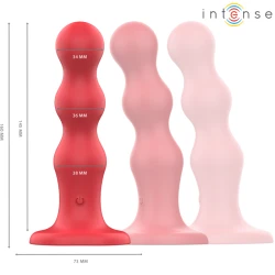 INTENSE - Vibrator cu ventuză, roșu, cu telecomandă