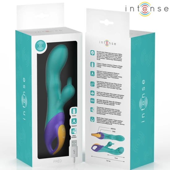 INTENSE - Vibrator tip iepure, Albastru