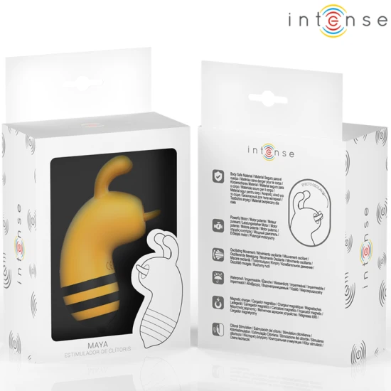 INTENSE - Stimulator clitor cu limbă rotativă 360º, Maya, Galben/Negru