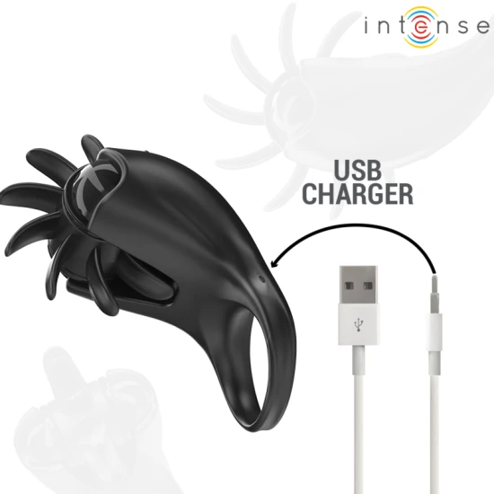 INEL VIBRATOR MABEL - 10 MODURI DE VIBRAȚIE, CU STIMULATOR CLITORIS, NEGRU