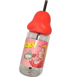 Sticlă Biberon Formă Penis - Roșu, 360 ml
