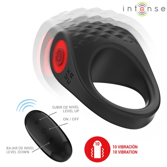 Inel Vibrator Clover - 10 Vibrații, Negru, Mărime Unică