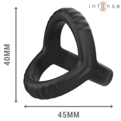 Inel Dublu Silicone - Model 4, Negru, Mărime Unică