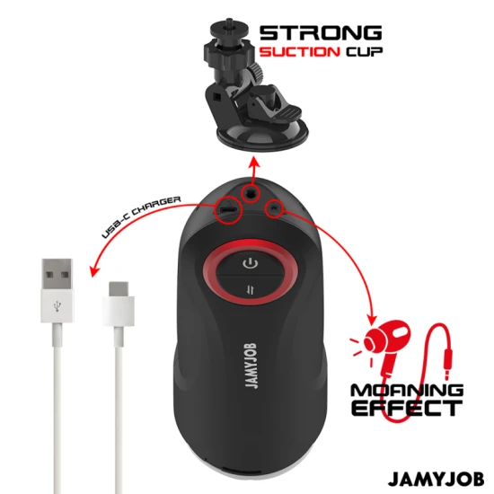Masturbator automat cu gravitație, Negru, cu detalii roșii