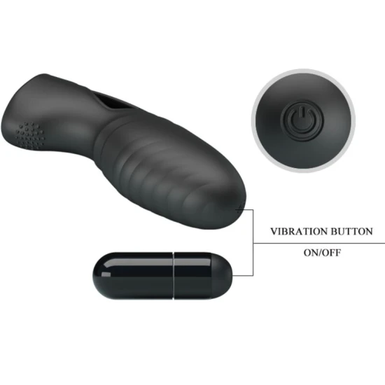 Vibrator tip deget, silicon, Negru