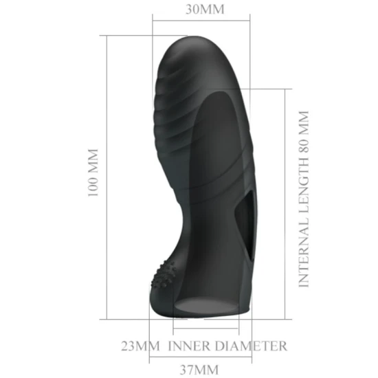Vibrator tip deget, silicon, Negru