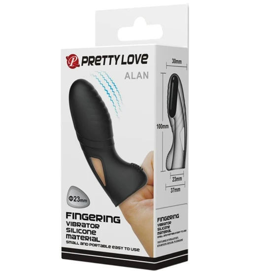Vibrator tip deget, silicon, Negru