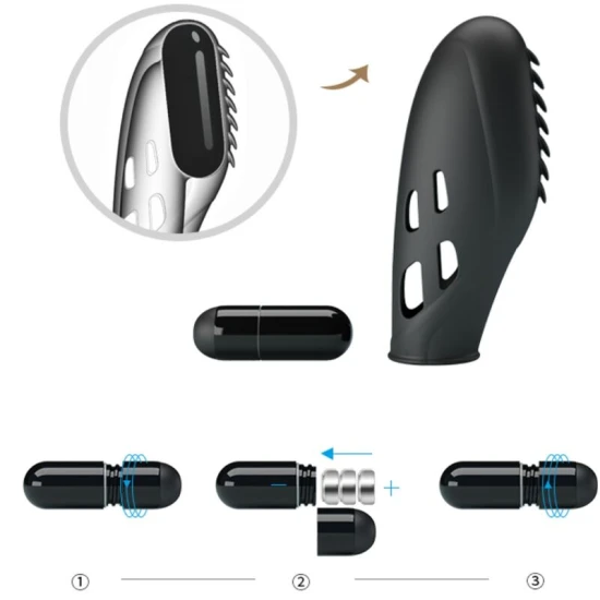 Vibrator tip deget, Silicon, Negru