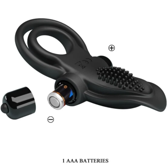Inel Vibrator - Stimulator Clitoris, Negru, BI-210203