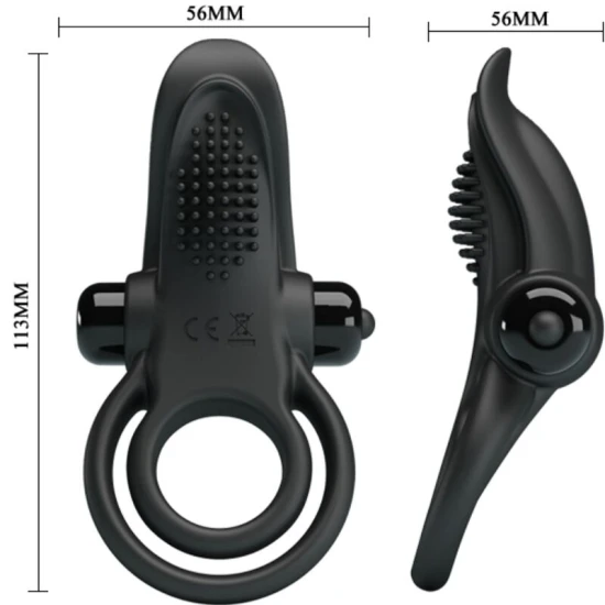 Inel Vibrator - Stimulator Clitoris, Negru, BI-210203