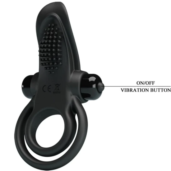 Inel Vibrator - Stimulator Clitoris, Negru, BI-210203
