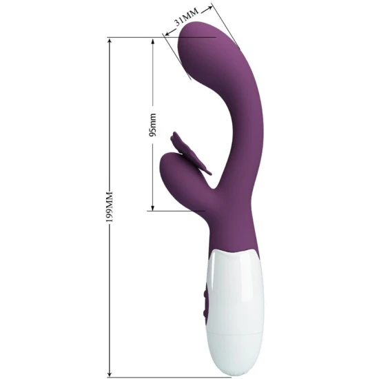 Vibrator iepuraș și stimulator G-spot din ABS, mov
