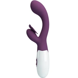 Vibrator iepuraș și stimulator G-spot din ABS, mov