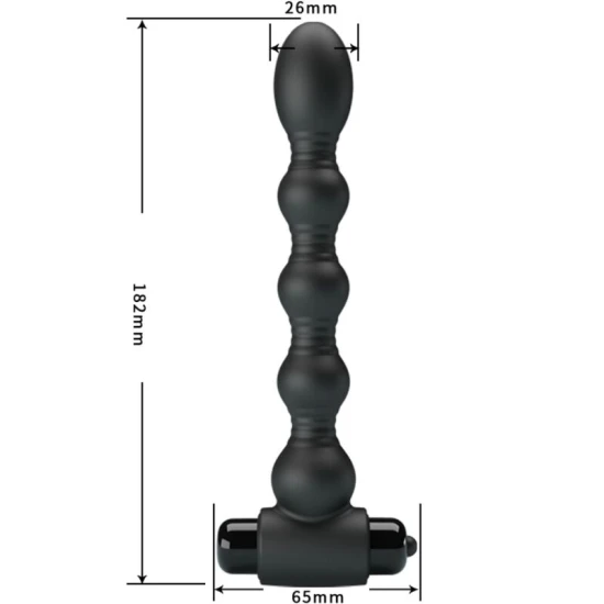 Dop anal din silicon, 10 funcții vibrante, Negru