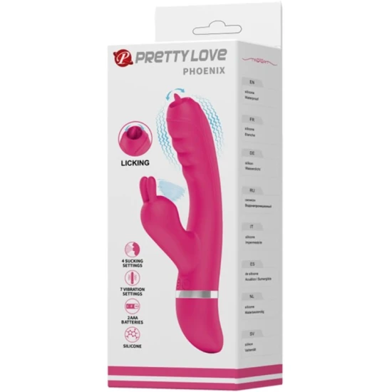 Vibrator Rabbit multifuncțional din silicon, roz