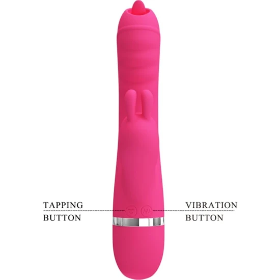 Vibrator Rabbit multifuncțional din silicon, roz