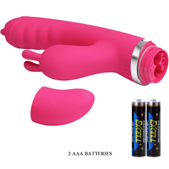 Vibrator Rabbit multifuncțional din silicon, roz