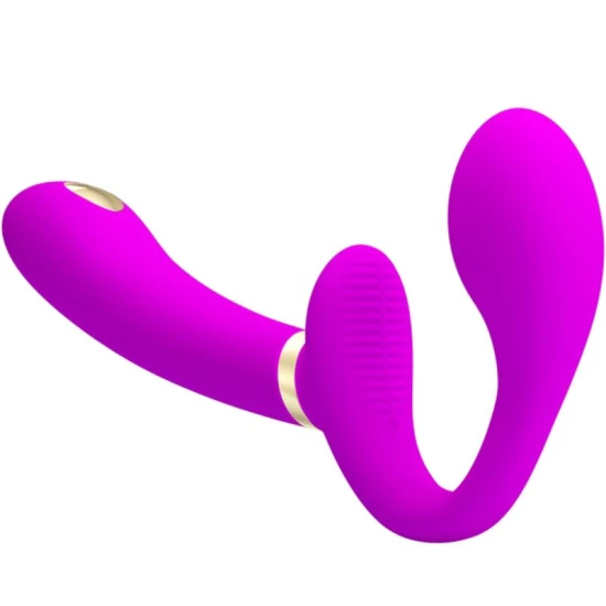 Vibrator tip double strap-on, Violet