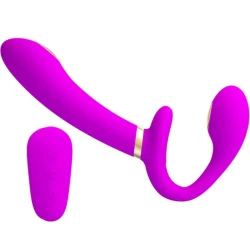 Vibrator tip double strap-on, Violet
