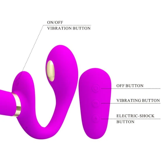 Vibrator tip double strap-on, Violet