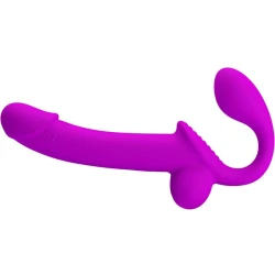 Stimulator Double Strap-On - Decupat, Mov, Mărime Unică