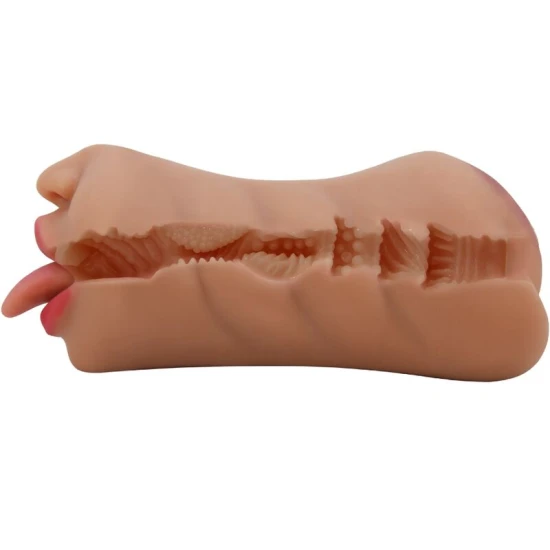 Masturbator dublu premium din TPR, impermeabil
