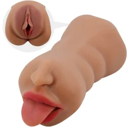Masturbator dublu premium din TPR, impermeabil