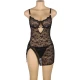 SUBBLIME - Rochie tip babydoll din dantelă, cu bretele ajustabile, Negru S/M