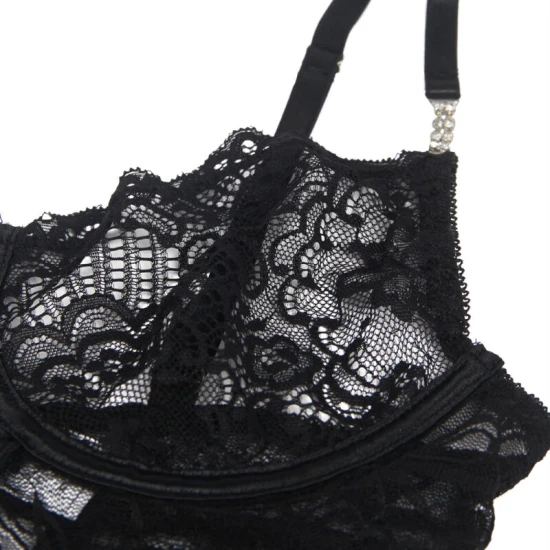 SUBBLIME - Rochie tip babydoll din dantelă, cu bretele ajustabile, Negru S/M