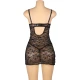 SUBBLIME - Rochie tip babydoll din dantelă, cu bretele ajustabile, Negru S/M