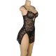 SUBBLIME - Rochie tip babydoll din dantelă, cu bretele ajustabile, Negru S/M