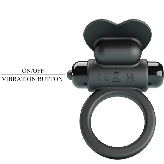 Inel Vibrator Debonair - 10 Vibrații, Negru, BI-210316
