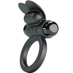 Inel Vibrator Debonair - 10 Vibrații, Negru, BI-210316