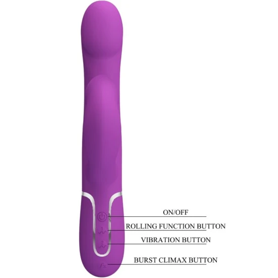 Vibrator și stimulator 4 în 1 multifuncțional, Roz