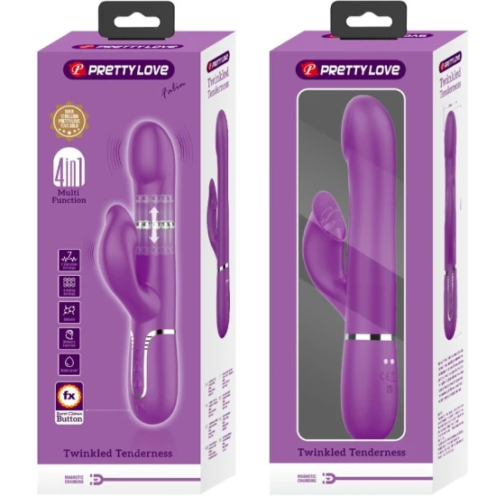 Vibrator și stimulator 4 în 1 multifuncțional, Roz