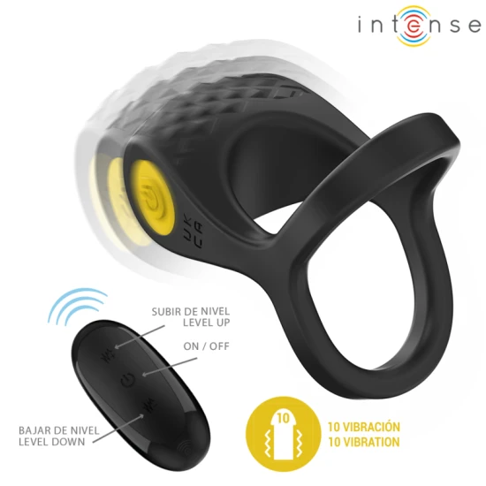 INTENSE - Inel vibrator dublu, Negru