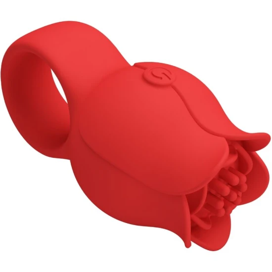 Vibrator deget - 10 funcții de vibrație, Roșu, Model JAE