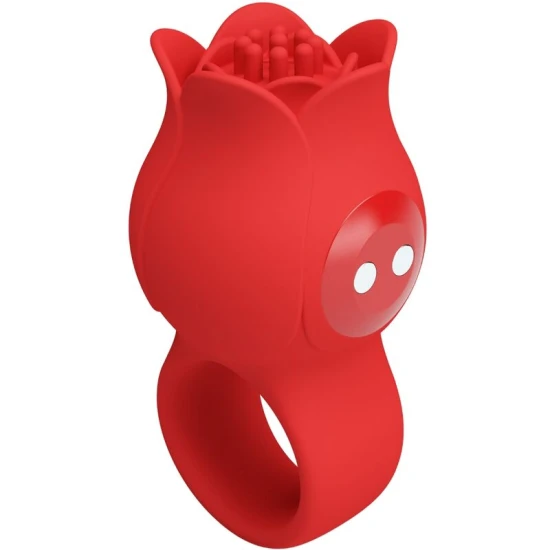 Vibrator deget - 10 funcții de vibrație, Roșu, Model JAE