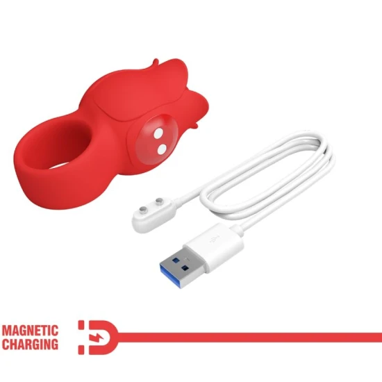 Vibrator deget - 10 funcții de vibrație, Roșu, Model JAE