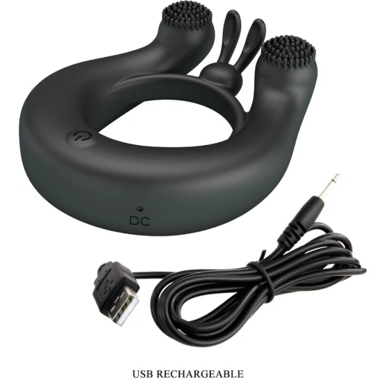 Inele vibratoare, stimulator clitoridian, Roz/Negru