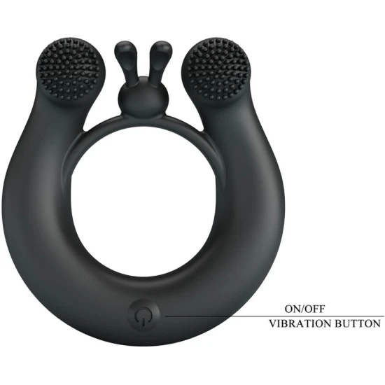 Inele vibratoare, stimulator clitoridian, Roz/Negru