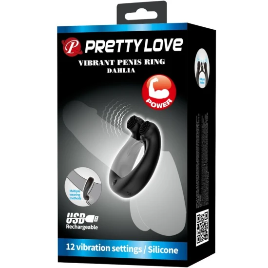 Inele vibratoare, stimulator clitoridian, Roz/Negru